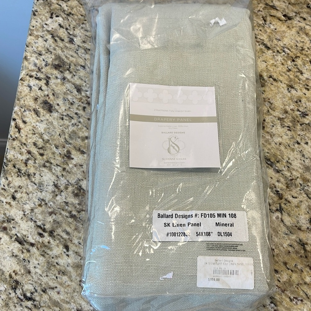 Ballard Designs Suzanne Kasler Signature 13oz Linen Drapery Panel in Mineral